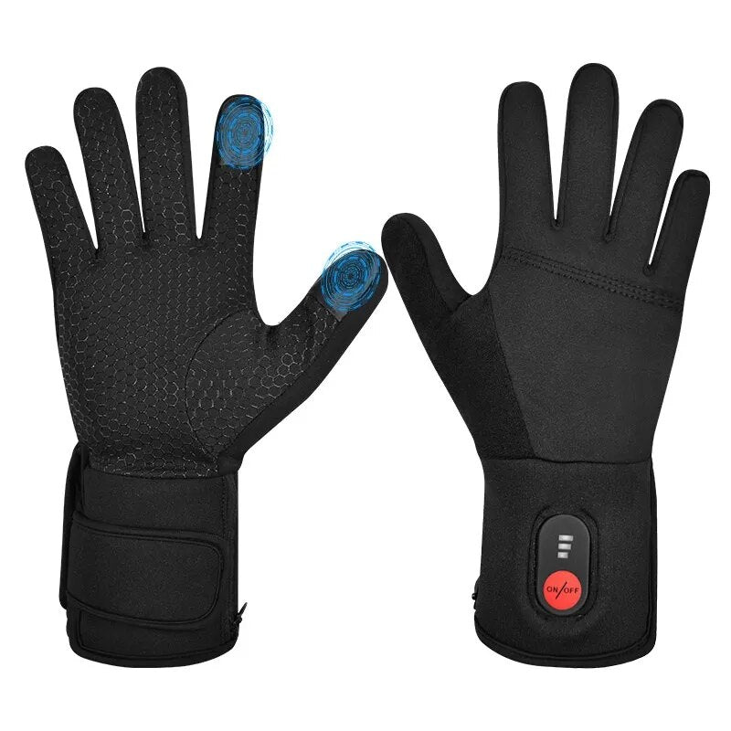 Winter Warm Cycling Heated Gloves Liners Rechargeable Battery for MTB Riding Skiing Hiking Motorcycle Gloves Men Women 2021