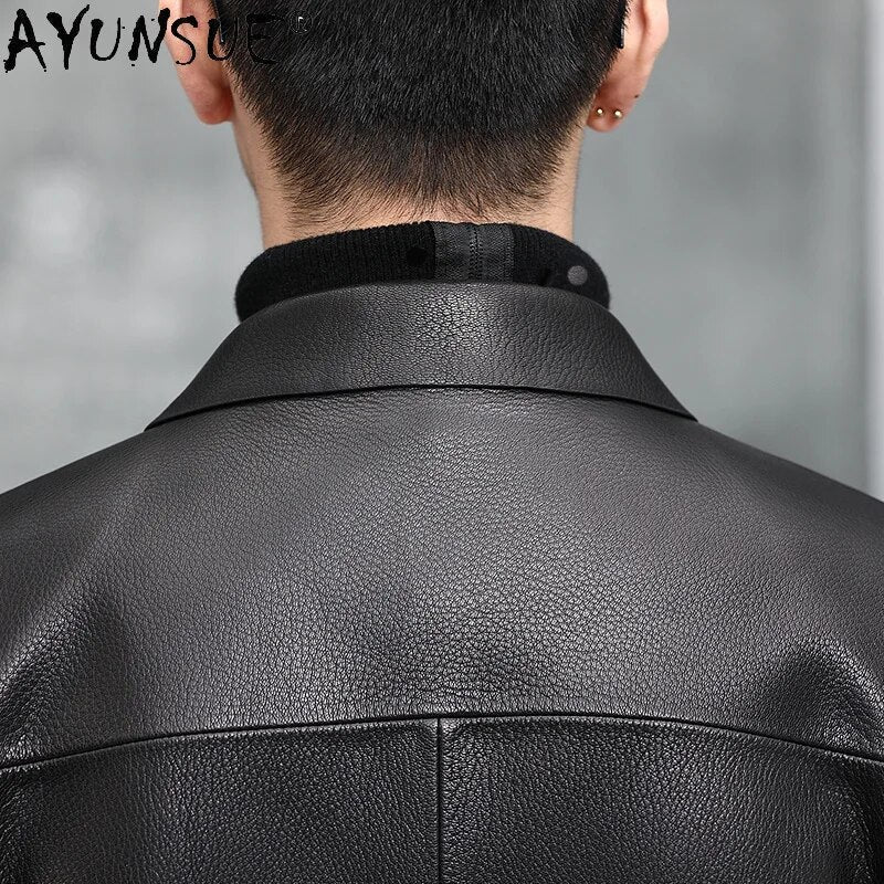 2020 men's clothing spring coat genuine goatskin leather jacket men short jackets mens casual outwear ropa hombre LXR804