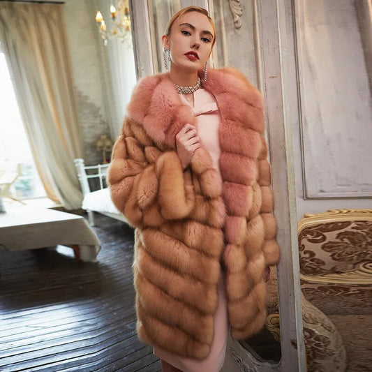 Women's Fur Coat 2223 Trend Natural Fur Long Mink Detachable Outerwear Jackets Trench Coats New In Outdoor Clothes Clothing Free