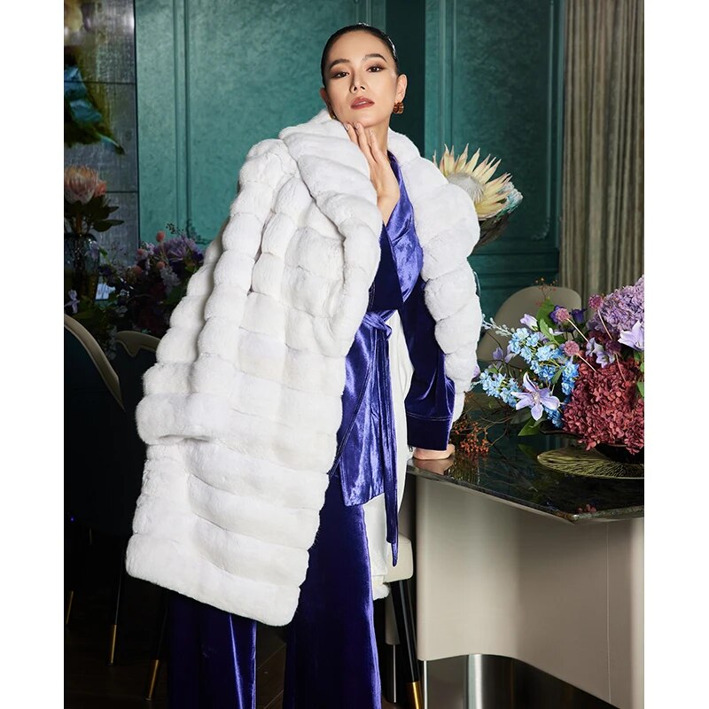 Women's Fur Coat 2223 Trend Natural Fur Long Mink Detachable Outerwear Jackets Trench Coats New In Outdoor Clothes Clothing Free