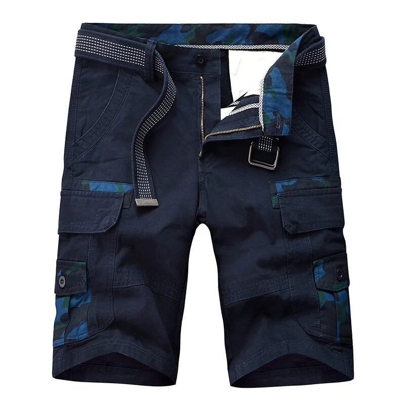 2023 New Fashion Men's Casual Loose Overalls Cotton Camouflage Five Cent Shorts Multi Pocket Pants Trousers Mens