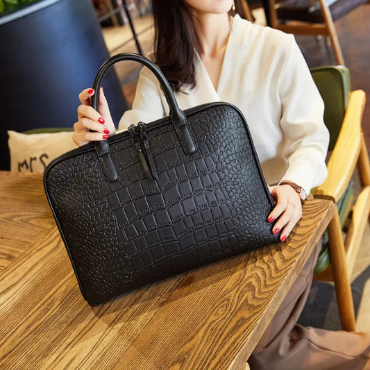 2023 Women's Office Handbag Female Leather Shoulder Bag Ladies Hand Bags For Women Business Briefcases Girls Laptop Bolsos Mujer