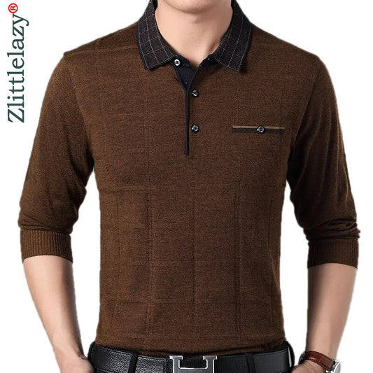 2022 Brand Casual Button Fitness Long Sleeve Polo Shirt Men Poloshirt Jersey Solid Mens Polos Tee Shirts Dress Fashions 81053