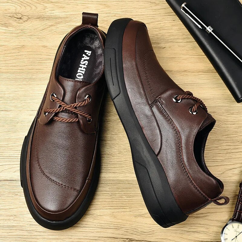 ZULISHI Best Sell Social Shoe Male Men Shoe Genuine Leather Casual Business Pu Male Adult Rubber Men's Genuine leather Shoes