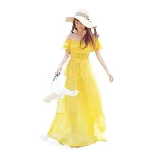 2023 Summer high quality chiffon Bohemian dress Fashion dress  for women  beach party dresses vestidos de festa