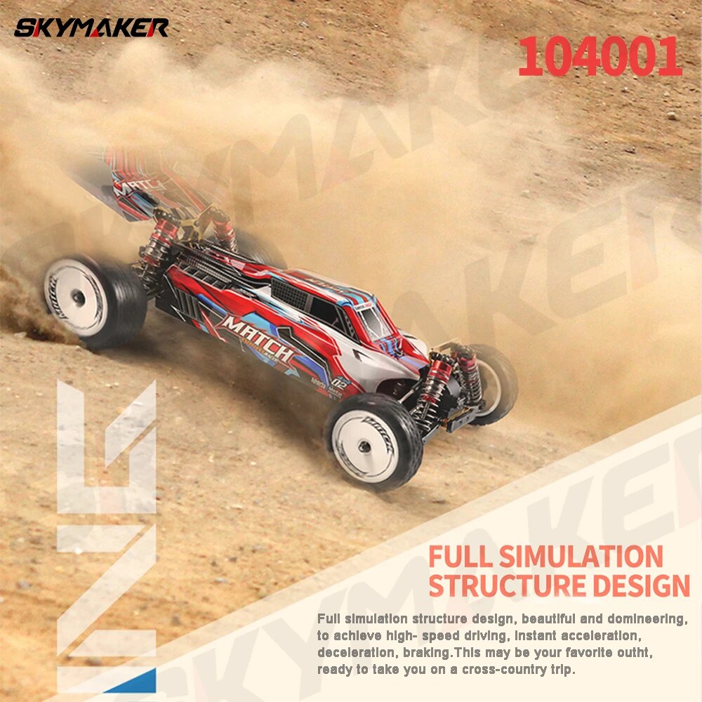 WLtoys 104001 104002 Rc Car 1:10 4WD Drive Off-Road 2.4G High Speed Radio Control Car 45km/h 60km/h Climbing 1/10 RC Cars Toys