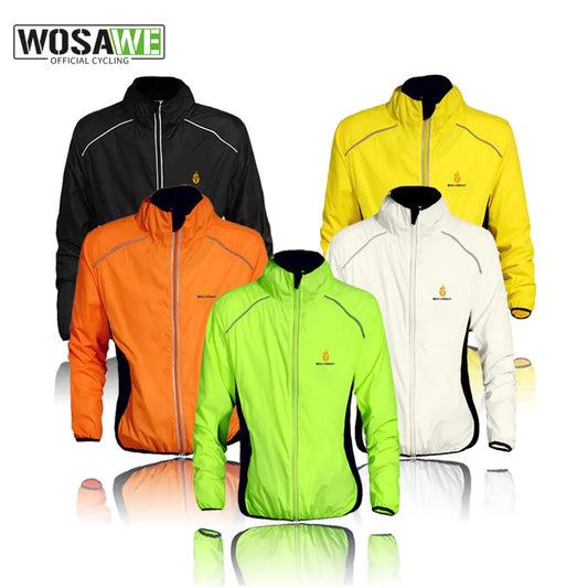 WOSAWE Windproof Cycling Jackets Men Women Riding Waterproof Bicycle Clothing Bike Long Sleeve Jerseys Sleeveless Vest Wind Coat